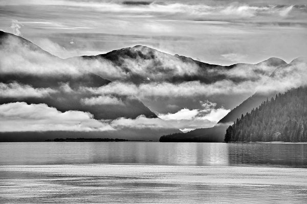 Canada-British Columbia-Prince Rupert Fog rising over Skeena River